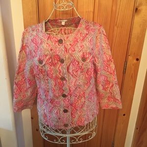 Charter Club Geometric Jacket L